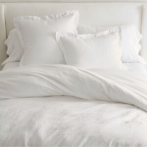 Luxurious pottery barn BELGIAN FLAX LINEN White duvet cover